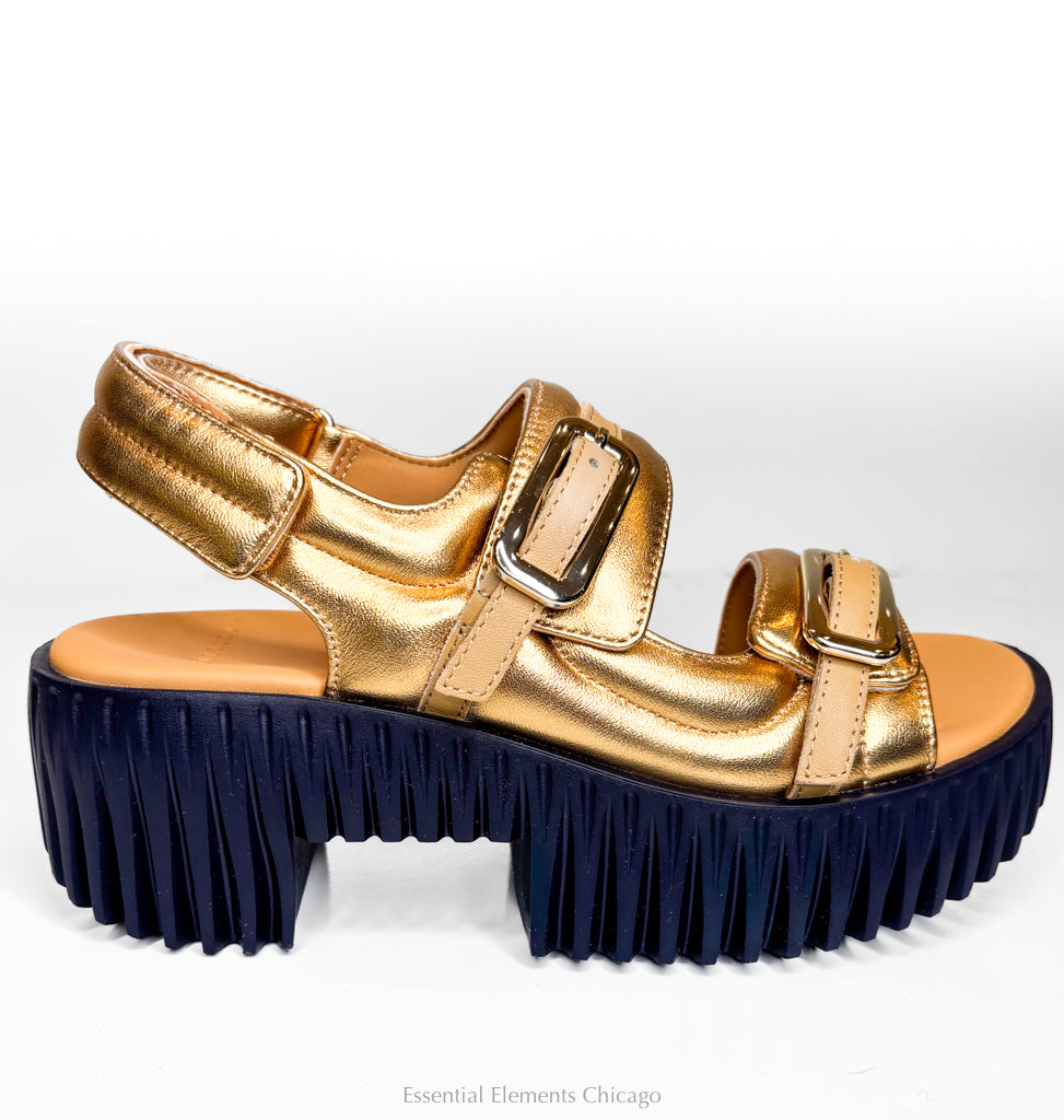 4ccccees Plia Kiko Sandal, Gold - Essential Elements Chicago