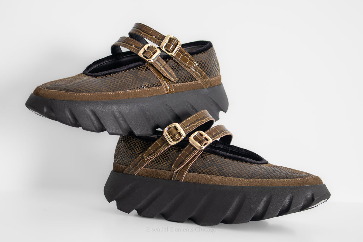 4ccccees Tura Ballet Flat, Ebony - Essential Elements Chicago
