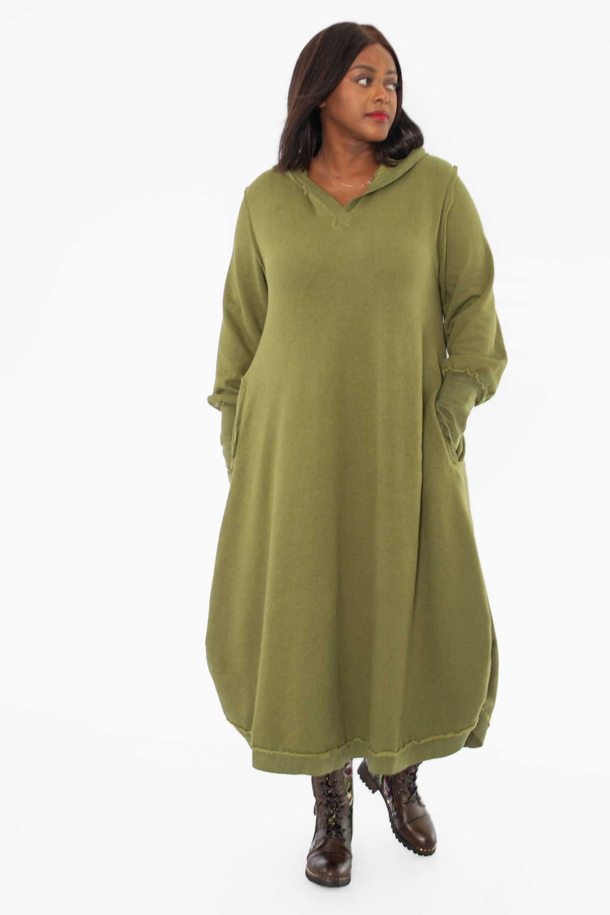Bodil Hooded Dress, Meadow - Essential Elements Chicago