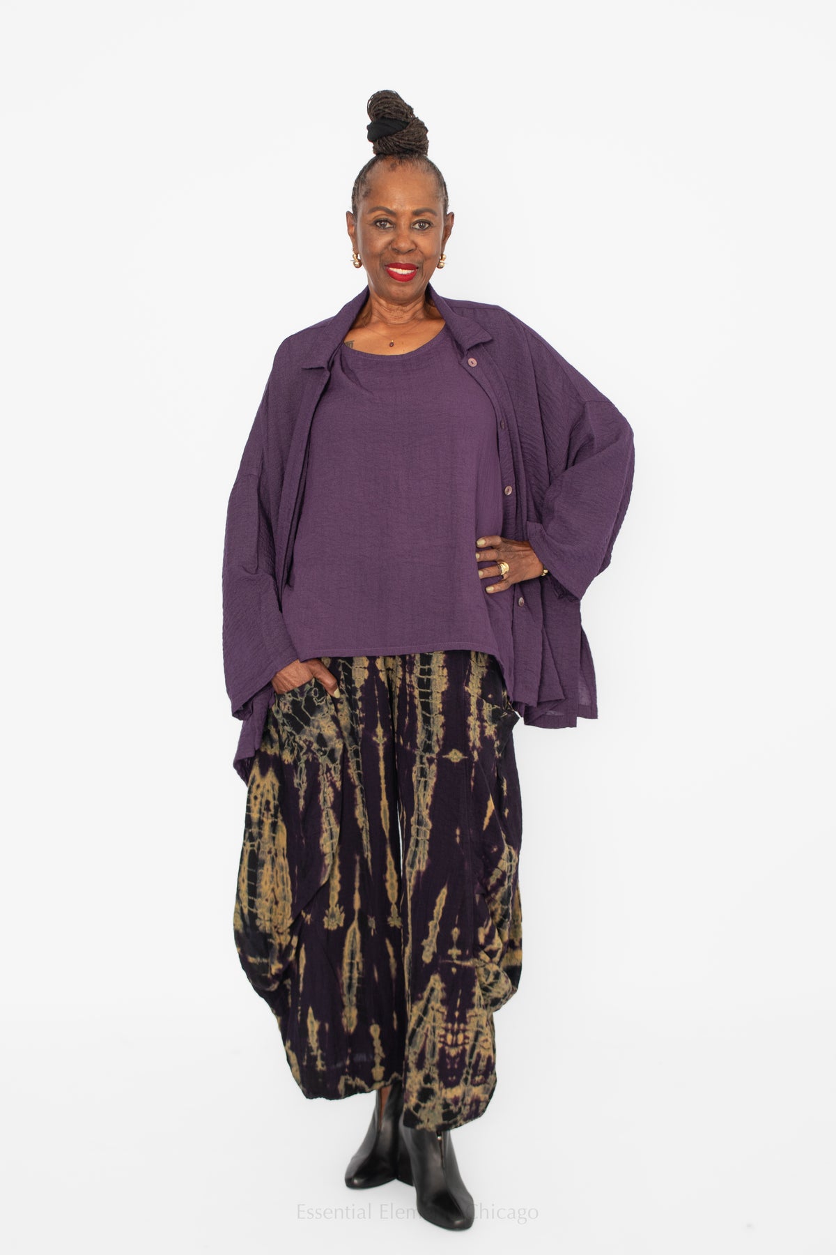 Gerties Big Shirt, Eggplant - Essential Elements Chicago