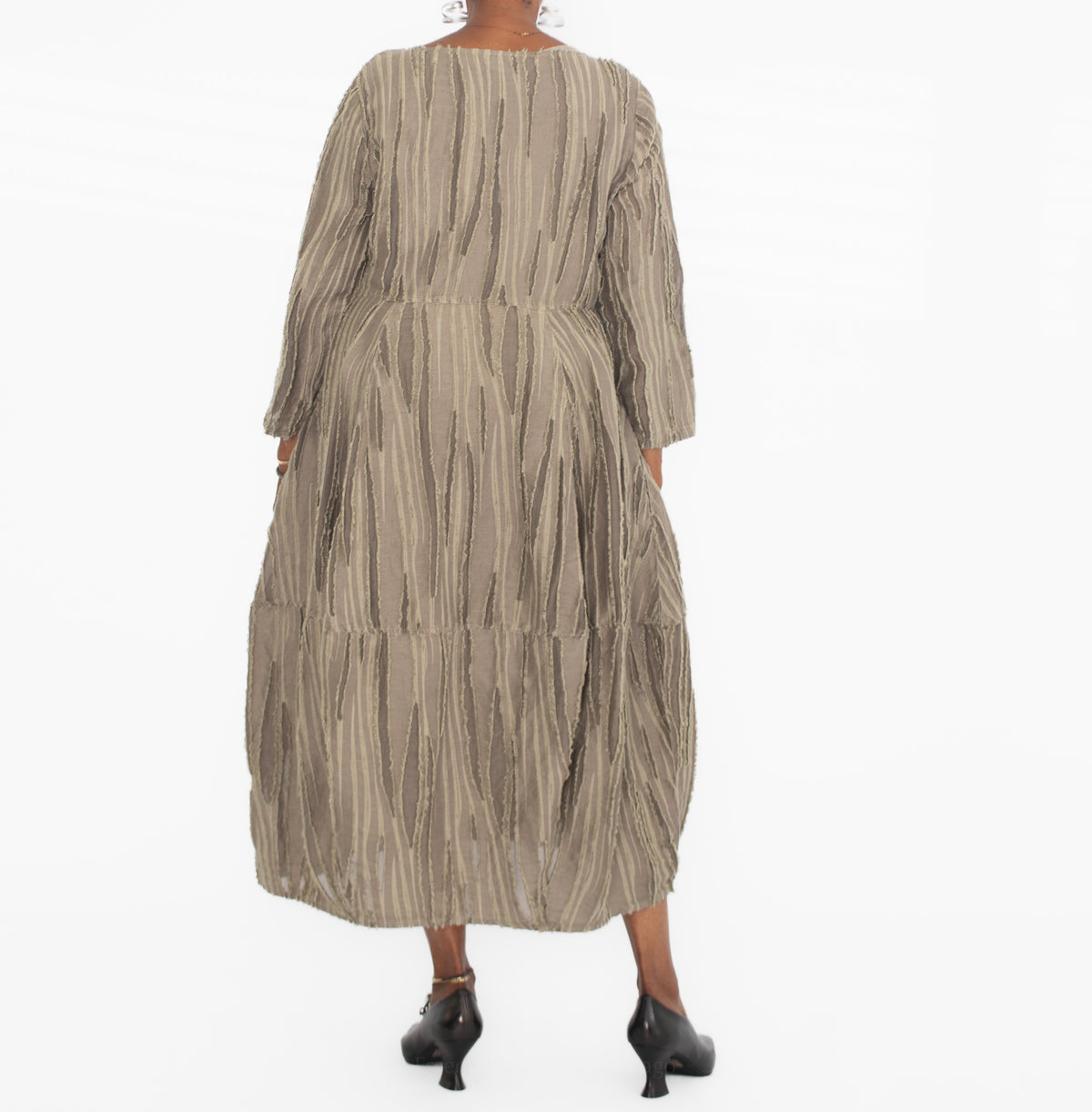 Grizas Fray Weave Dress, Stone - Essential Elements Chicago
