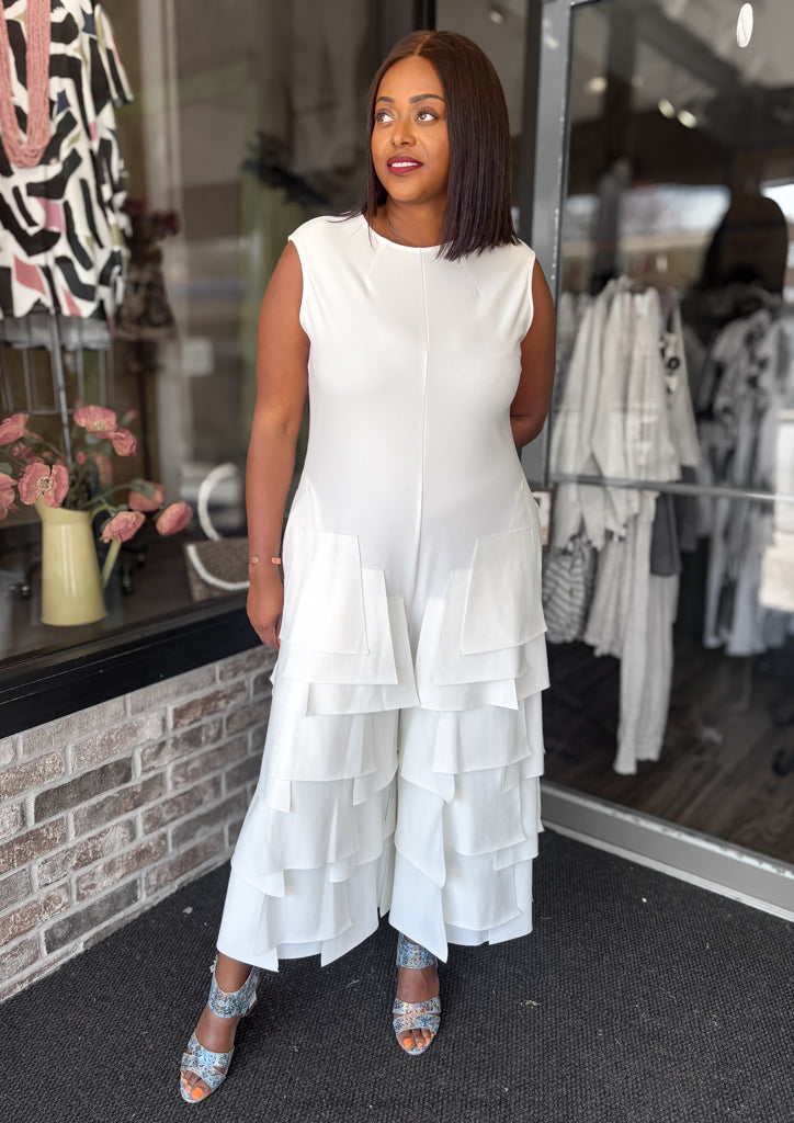IC Collection Patch Jumpsuit, White