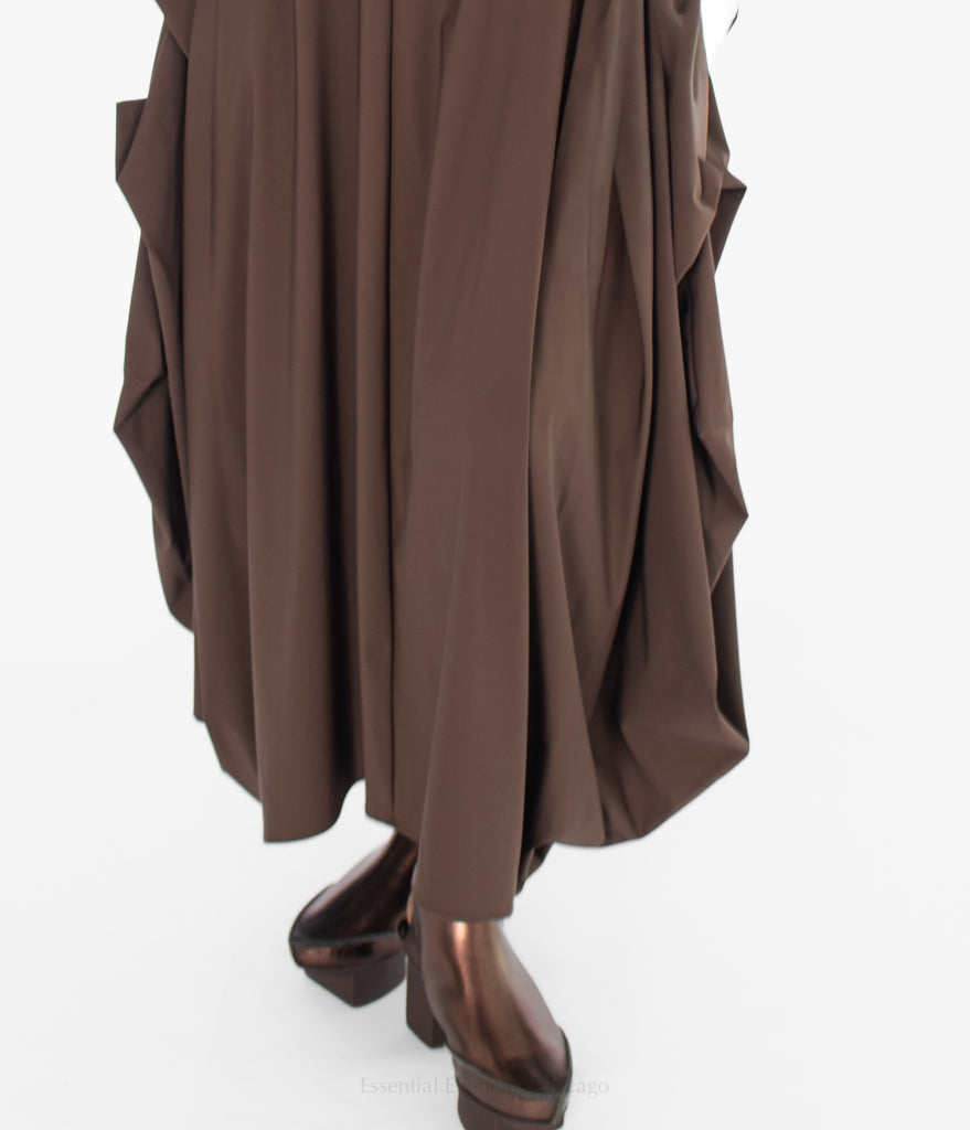 IC Collection Draped Dress, Brown