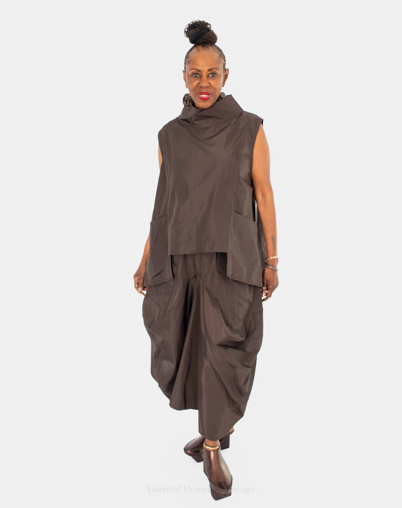 IC Collection Asymmetrical Skirt, Chocolate - Essential Elements Chicago