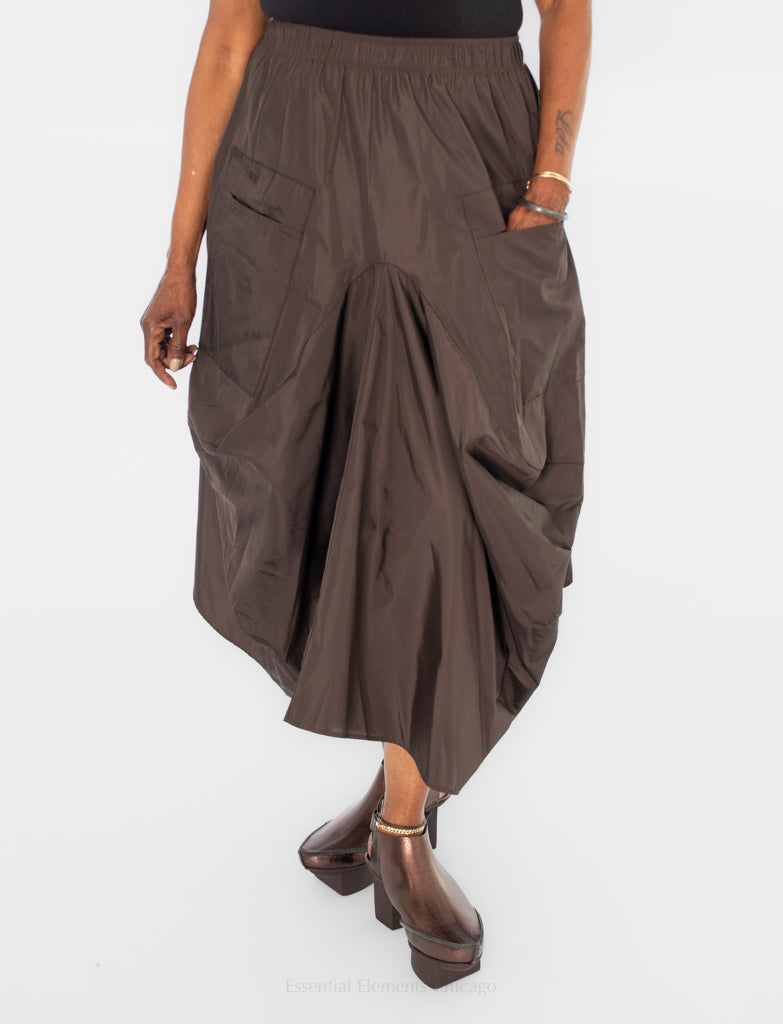 IC Collection Asymmetrical Skirt, Chocolate - Essential Elements Chicago