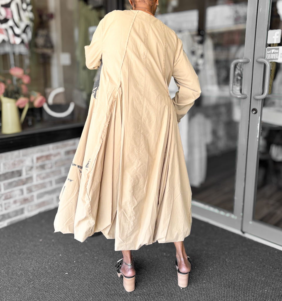 Kedziorek Printed Coat, Beige