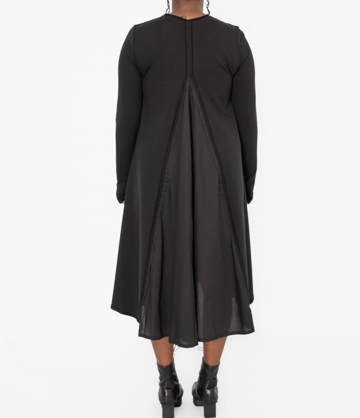 Kedziorek Cotton V-neck Dress, Black - Essential Elements Chicago