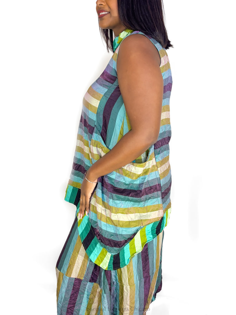 Kozan Amina Tunic, Warm Stripes - Essential Elements Chicago