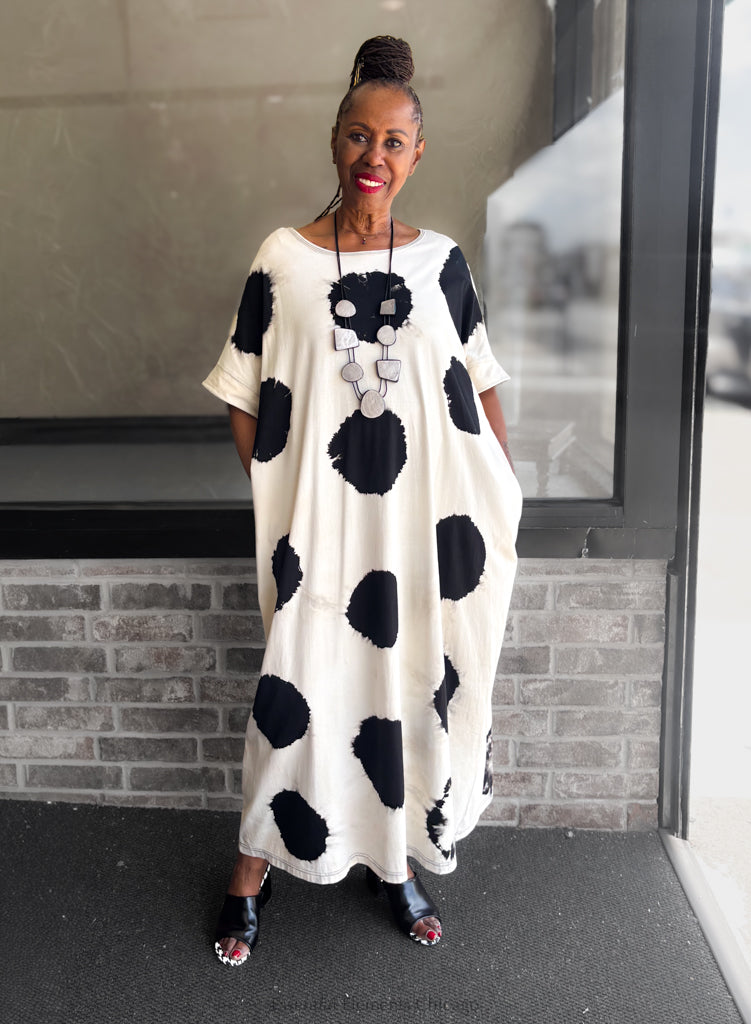 Handworks Alice Dress, Black & White