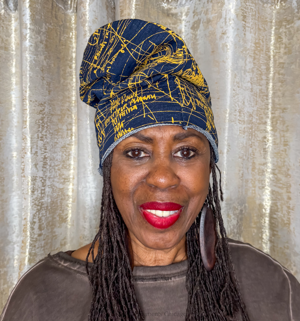 Denim Scribble Beanie - Essential Elements Chicago