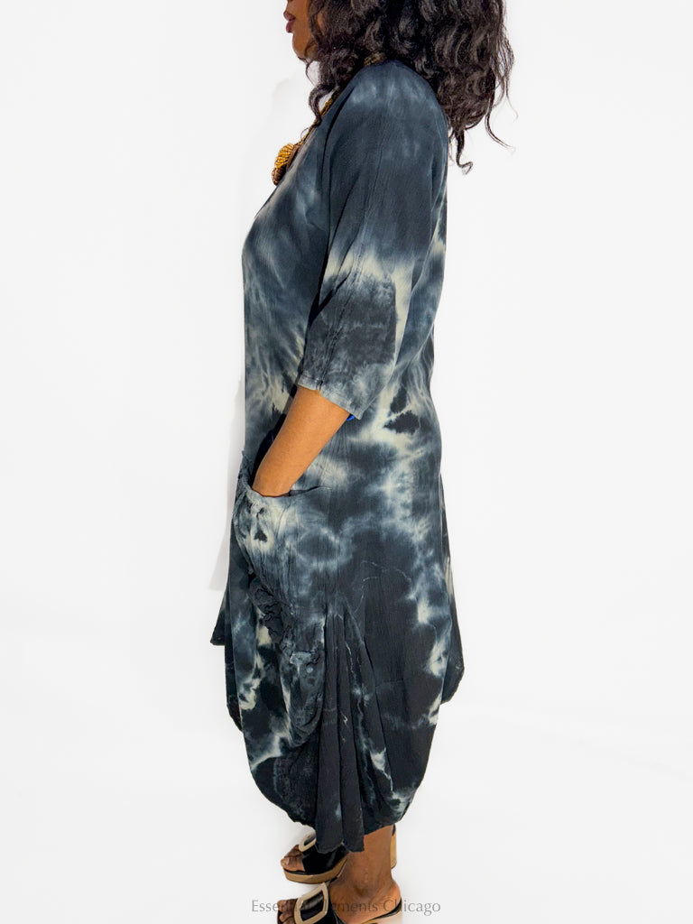 Oh My Gauze Shepard Dress, Marble Black