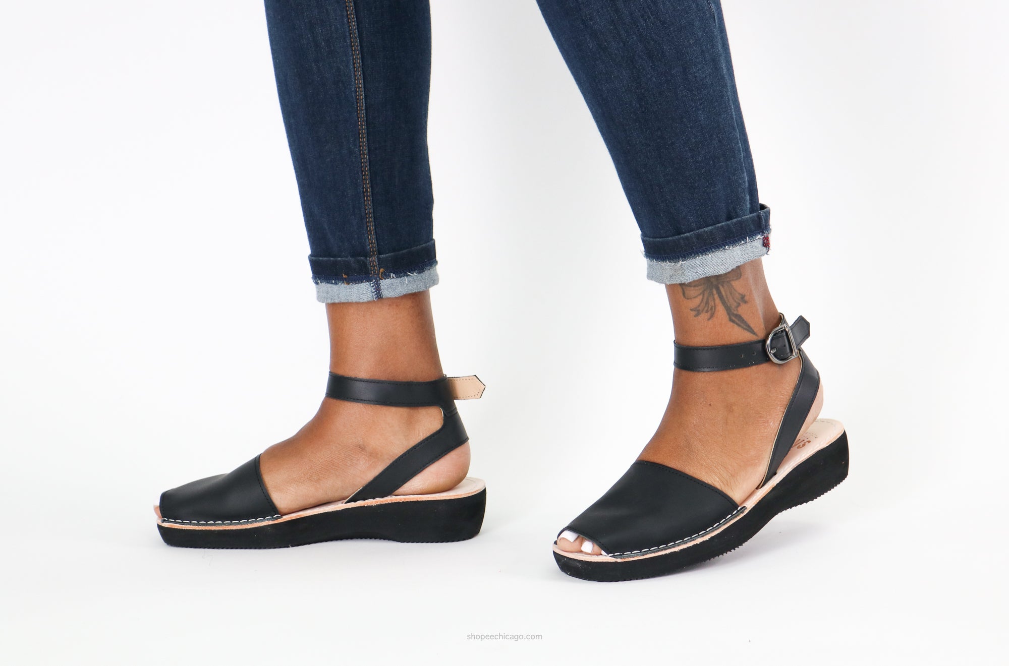 Pons Mediterranean Sandal, Black - Essential Elements Chicago