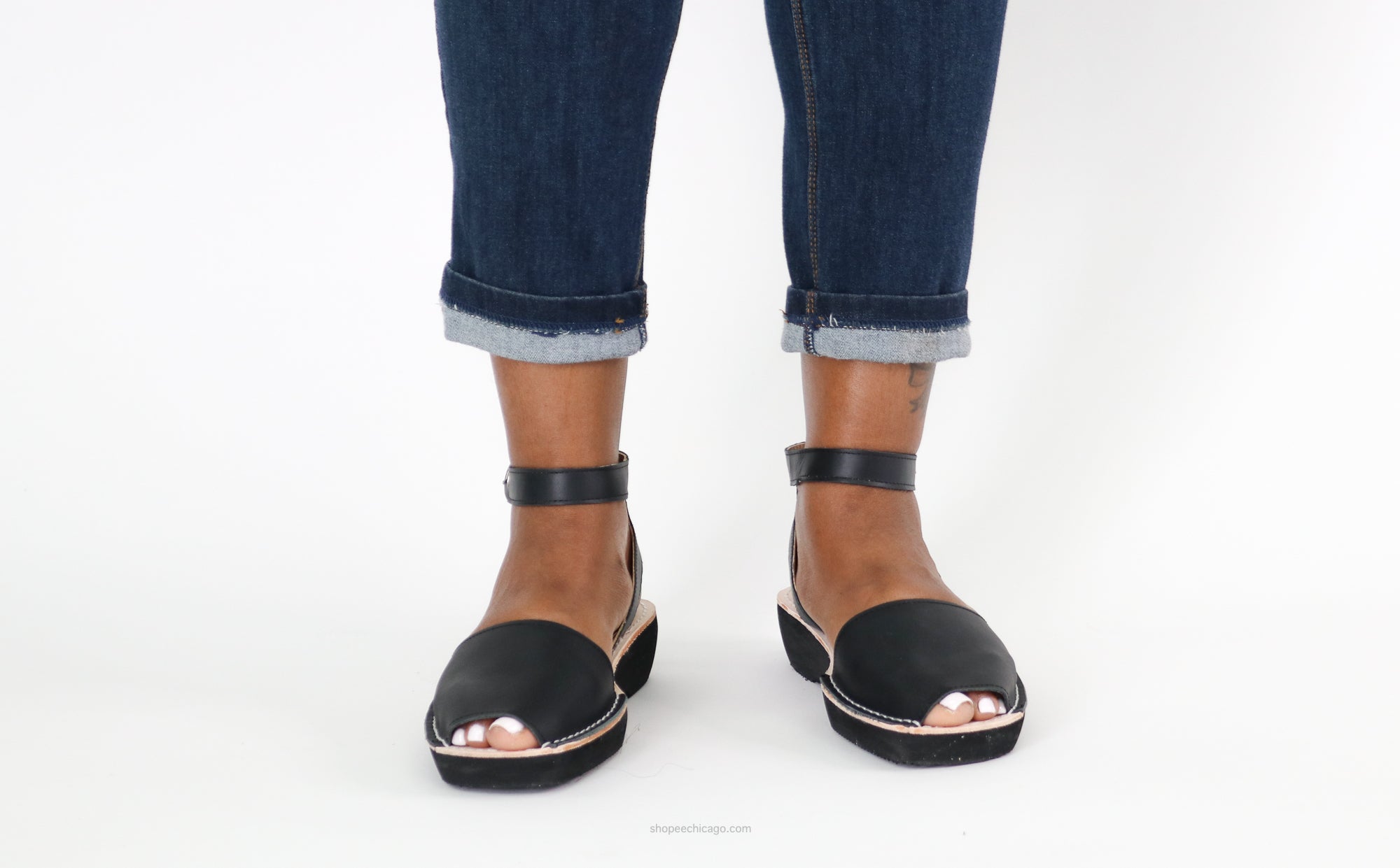 Pons Mediterranean Sandal, Black - Essential Elements Chicago