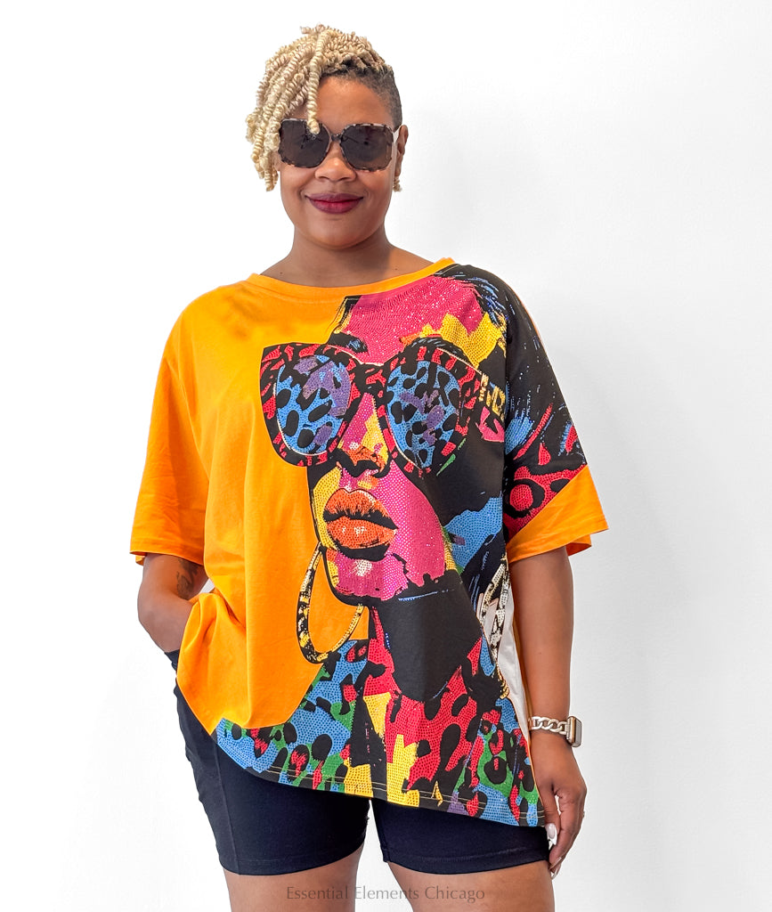 Jewel Gurl Tee, Orange