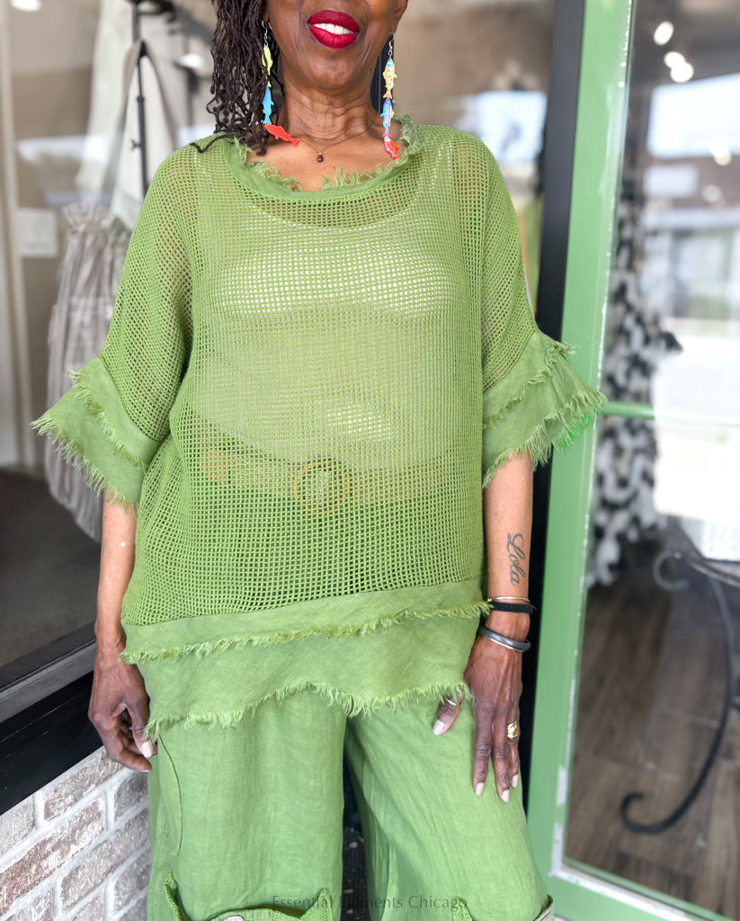 Saga Frayed Hem Top