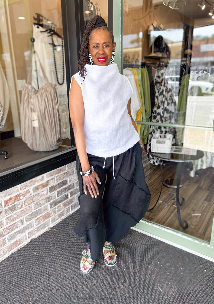 Saga Linen Cowl Top