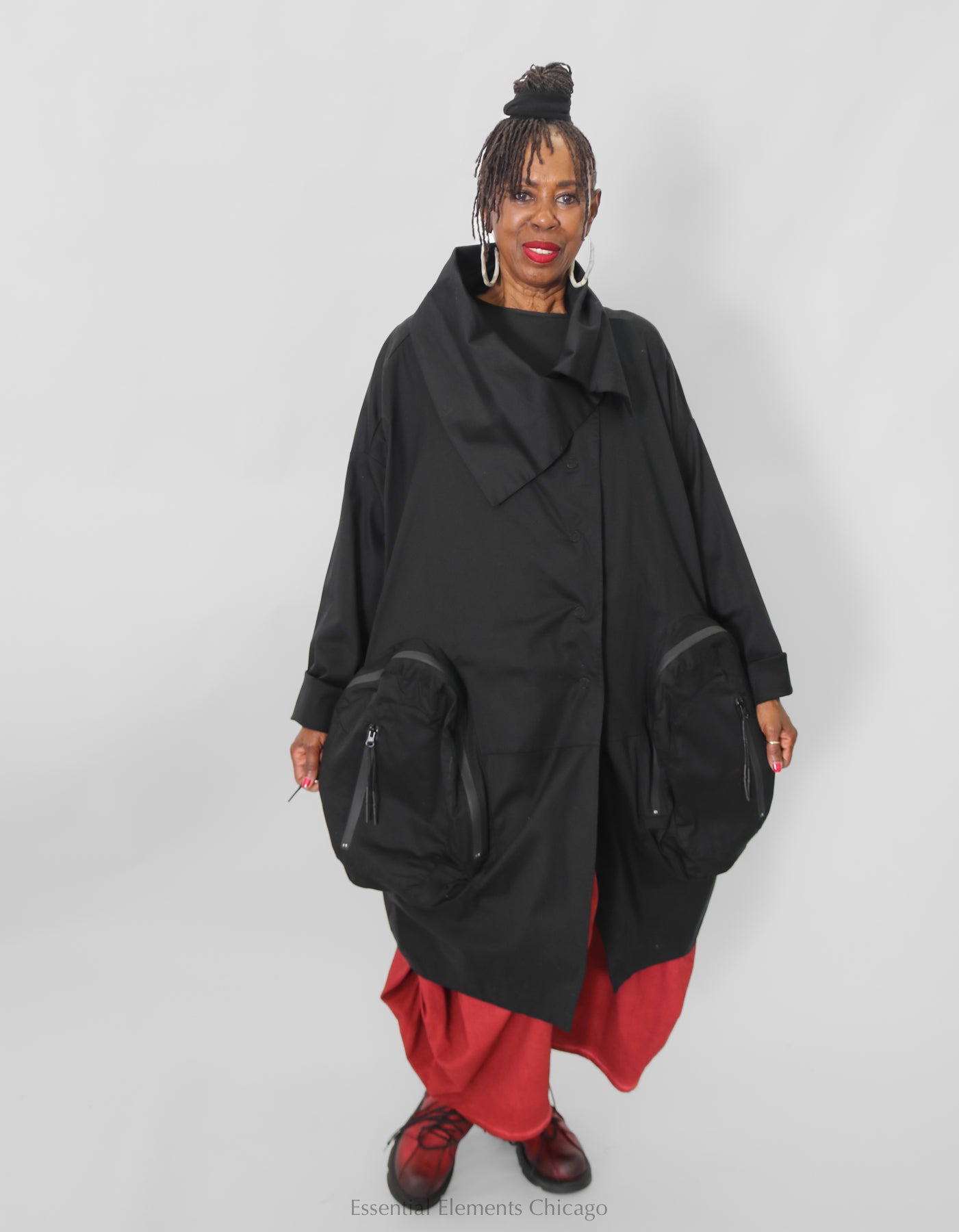 Zilberman Big Pocket Coat - Black - Essential Elements Chicago