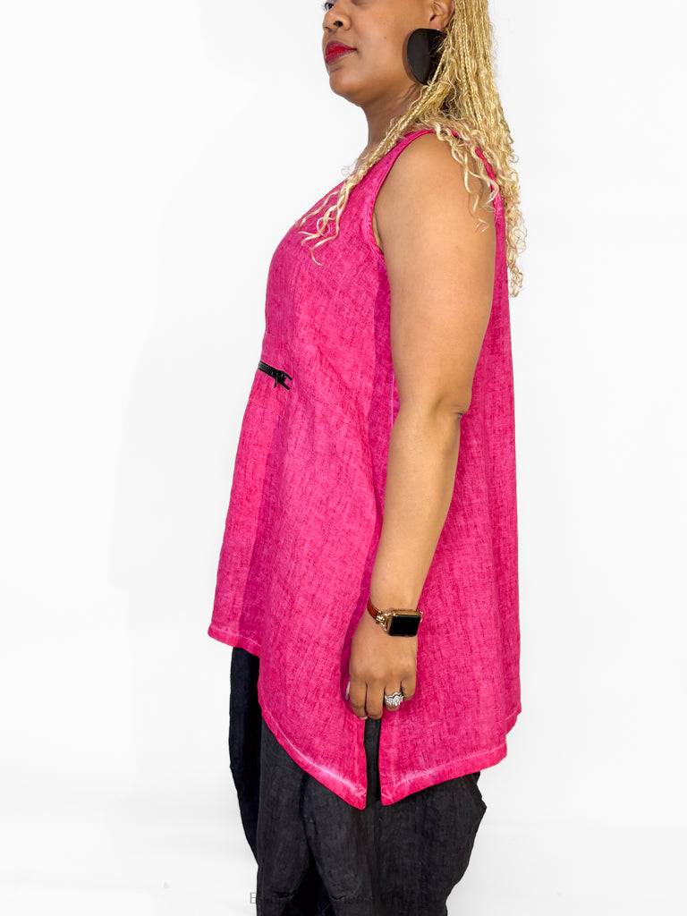 Zilberman Sleeveless Linen Tunic - Essential Elements Chicago