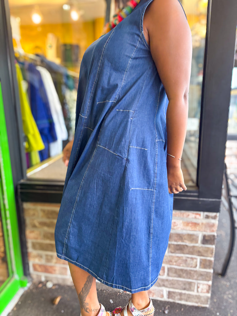 Alembika Denim Swing Dress - Essential Elements Chicago