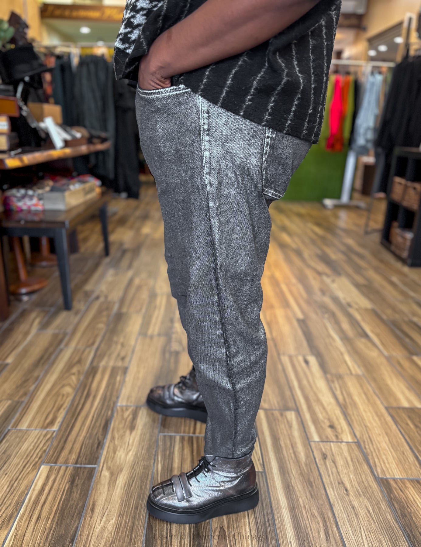 Alembika Metallic Boyfriends Jeans