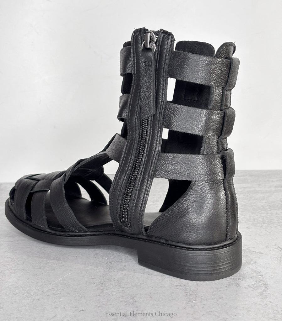 All Black Glad 26 Gladiator Sandal - Essential Elements Chicago