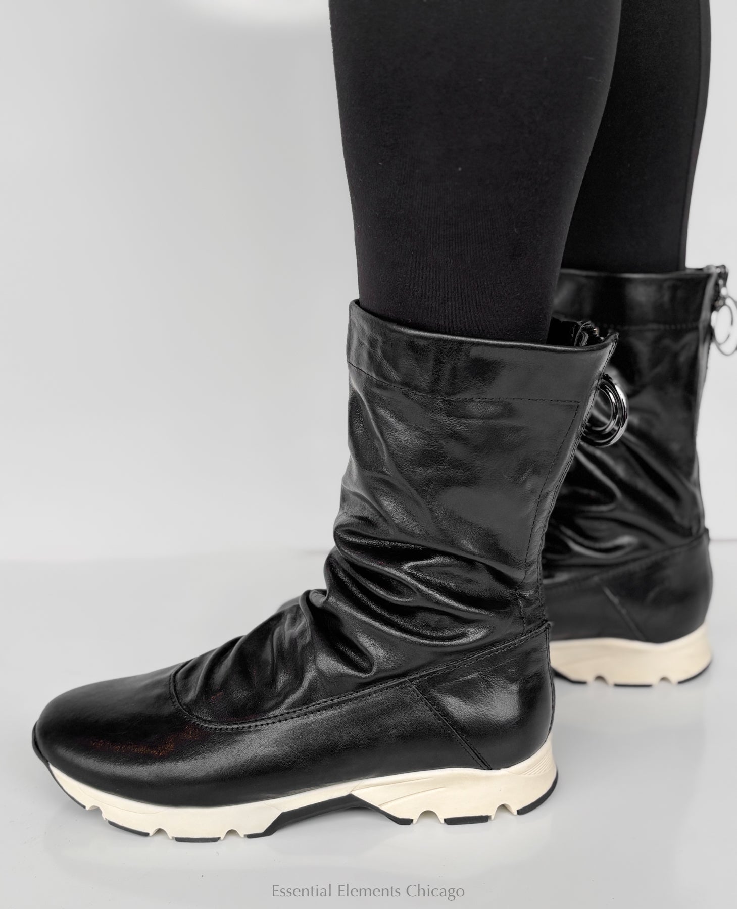 All Black Sneaker Bootie - Black - Essential Elements Chicago