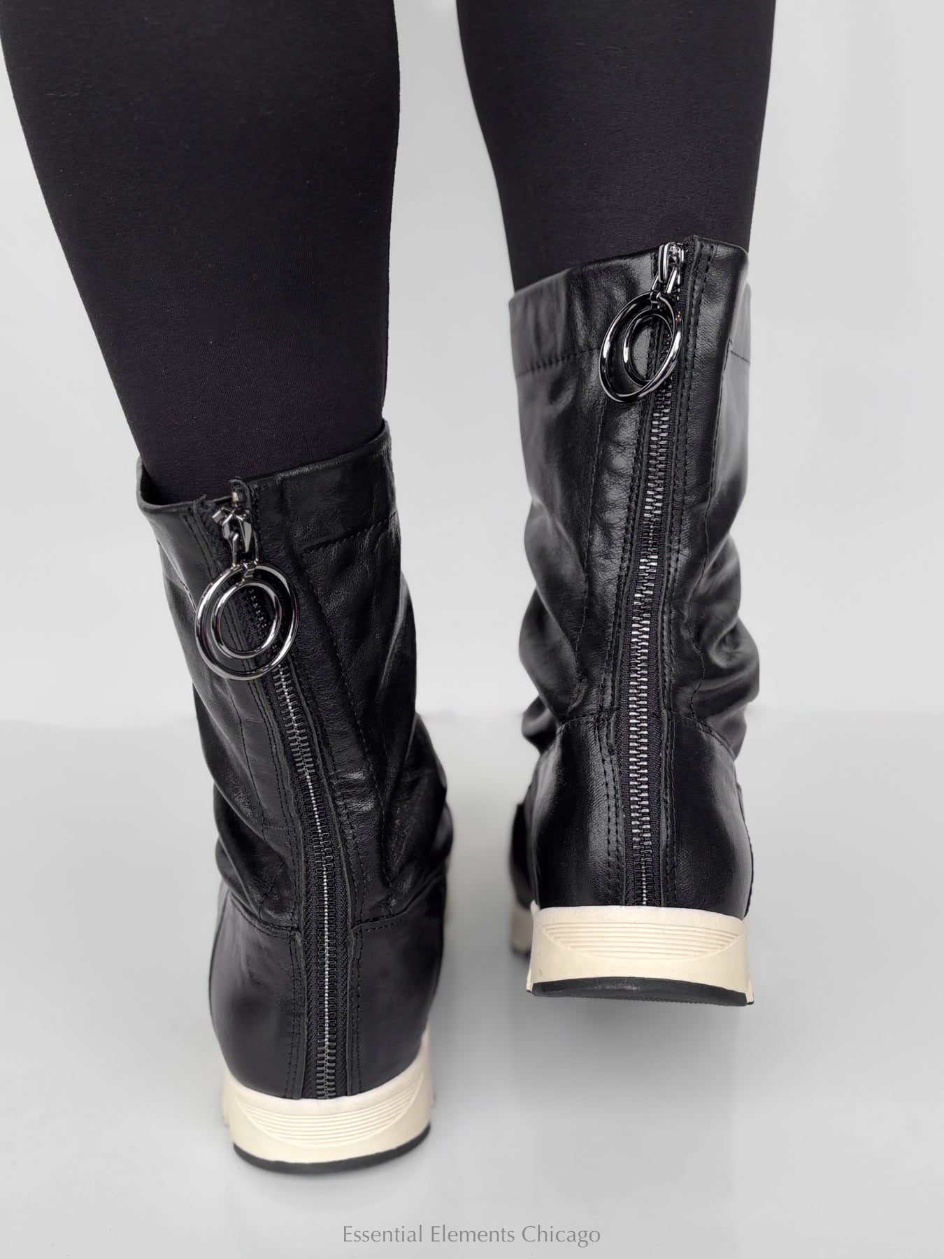All Black Sneaker Bootie - Black - Essential Elements Chicago