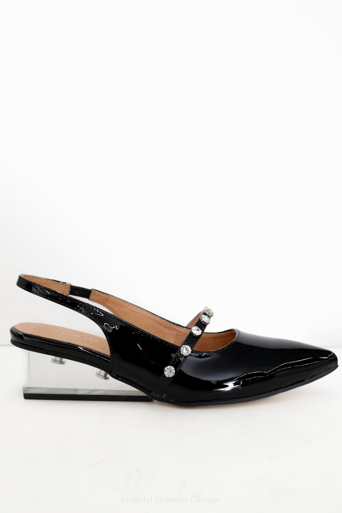 All Black Tiffany Sling Wedge - Essential Elements Chicago
