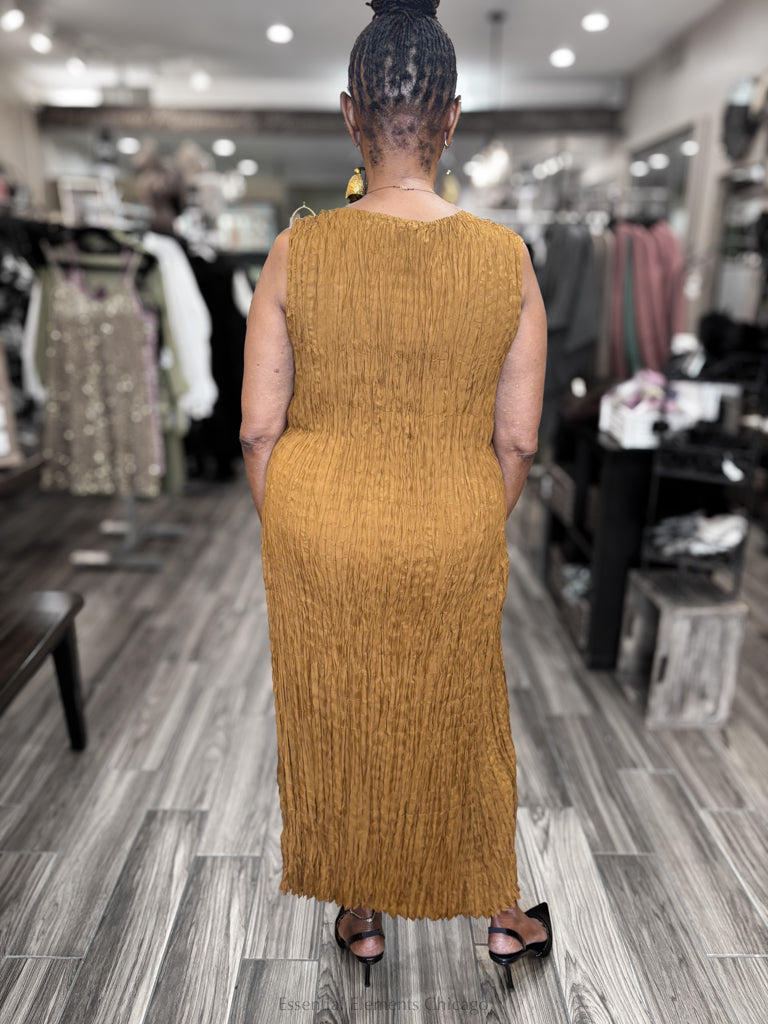 Alquema Havana Dress, Gold - Essential Elements Chicago