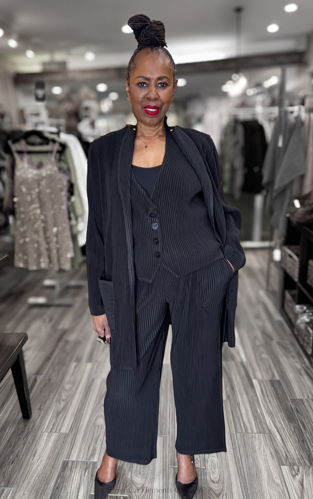 Alquema Plisse Blazer, Black - Essential Elements Chicago