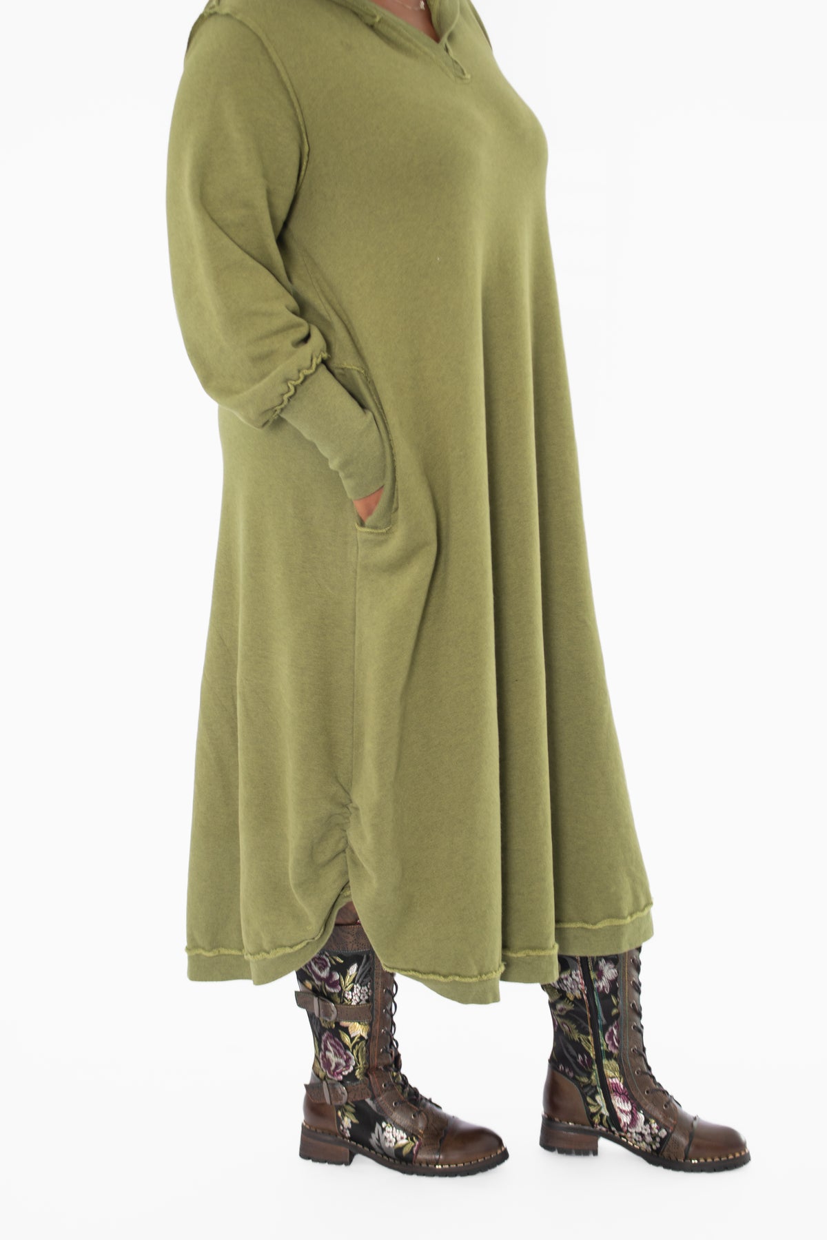 Bodil Hooded Dress, Meadow - Essential Elements Chicago