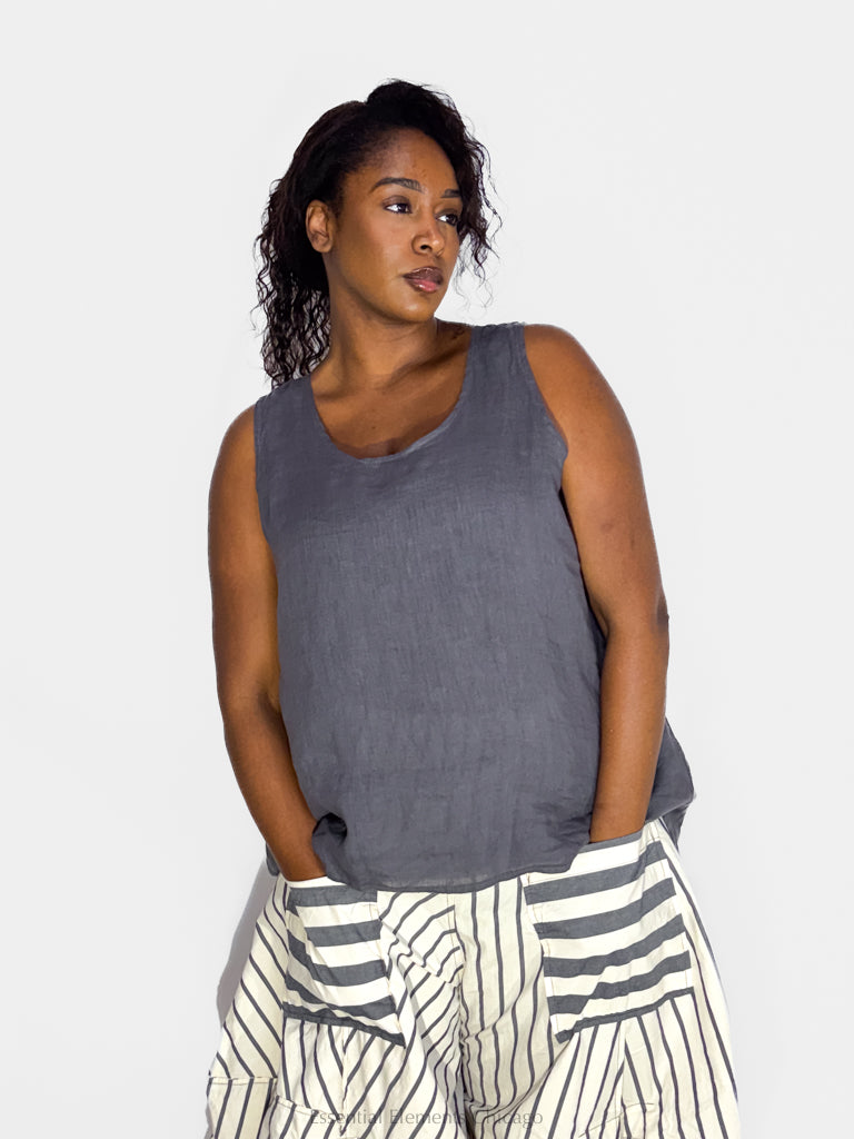 Bodil Tank Top, Graphite - Essential Elements Chicago