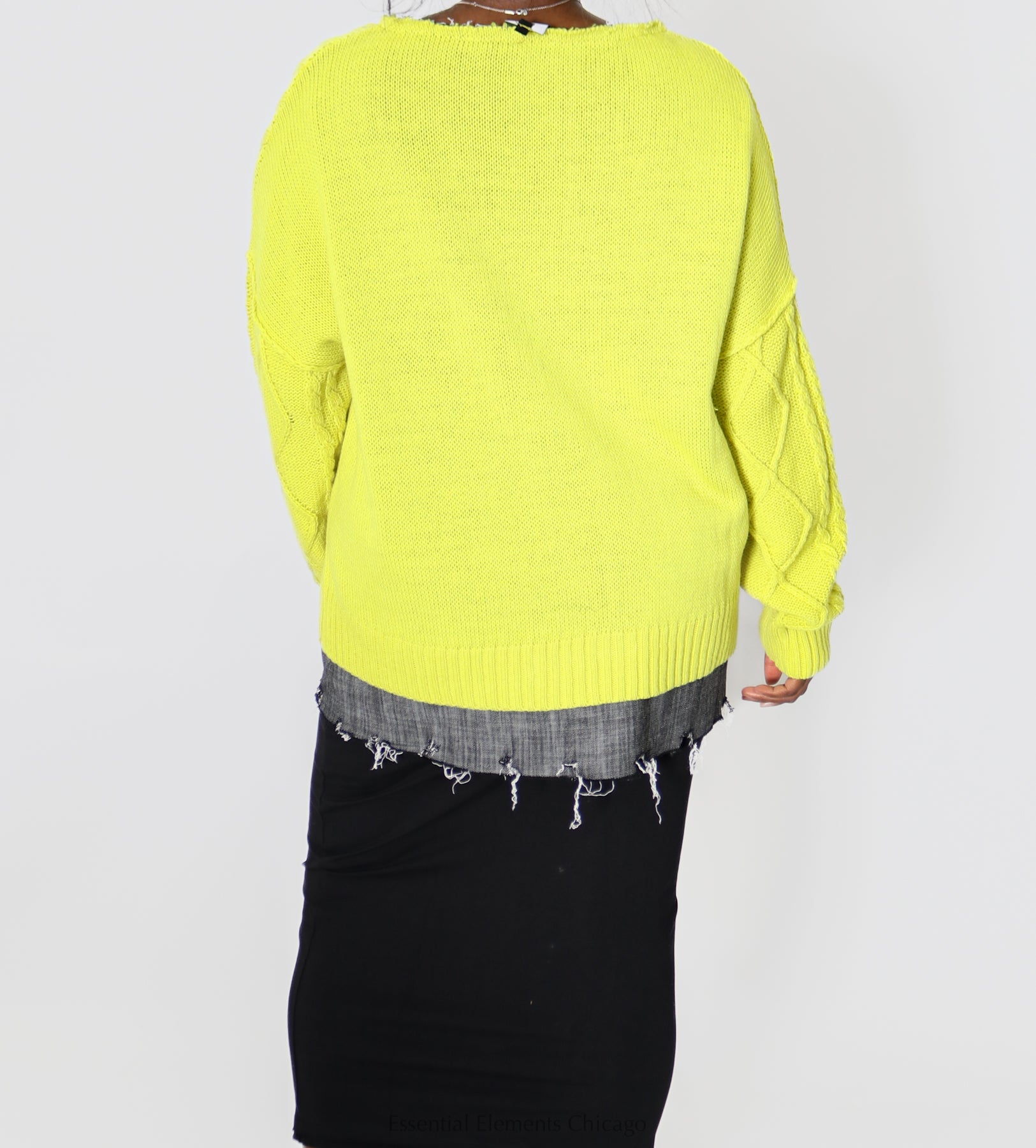 Bread & Butter Denim Pocket Sweater - Essential Elements Chicago