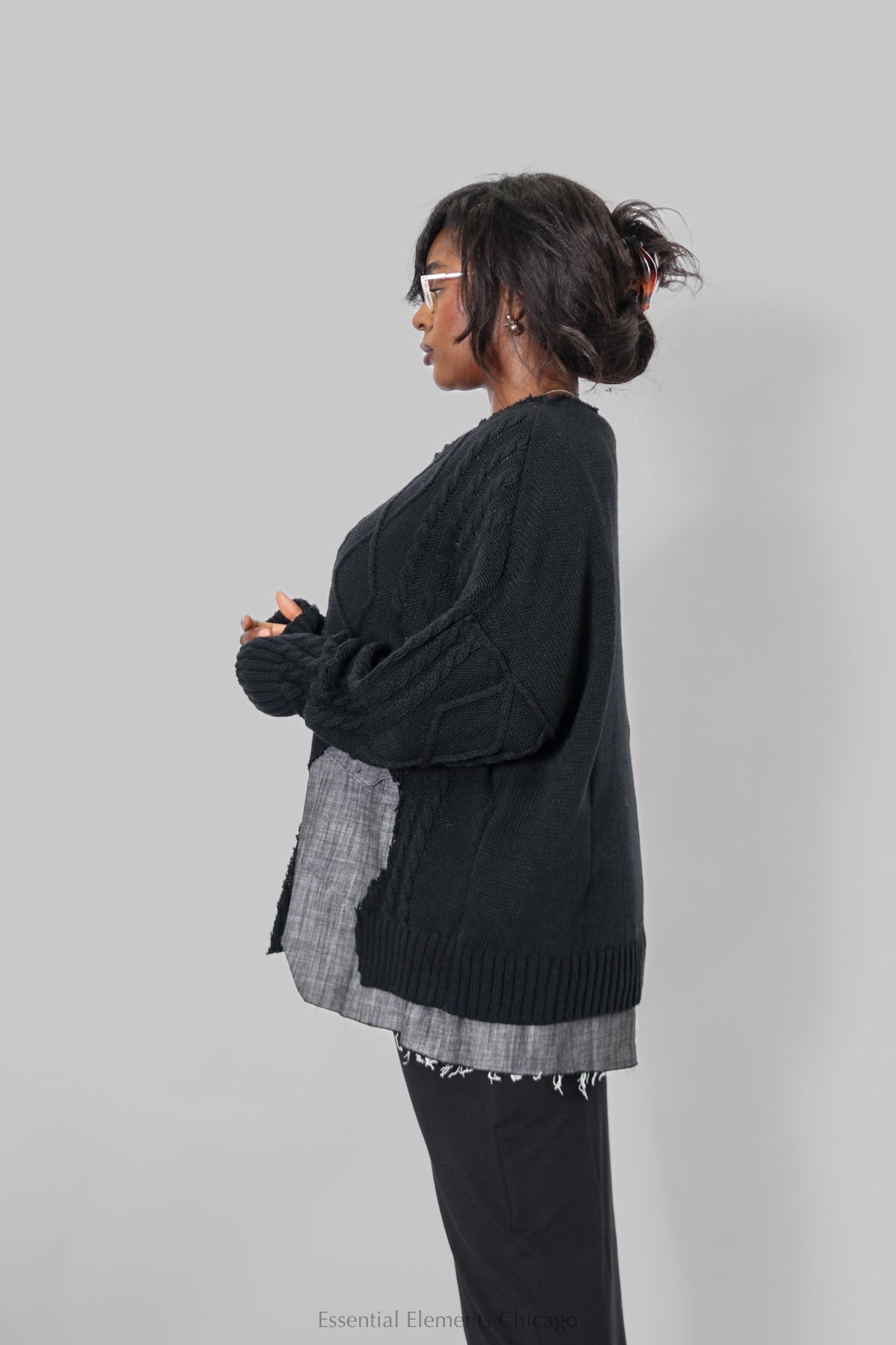 Bread & Butter Denim Pocket Sweater - Essential Elements Chicago