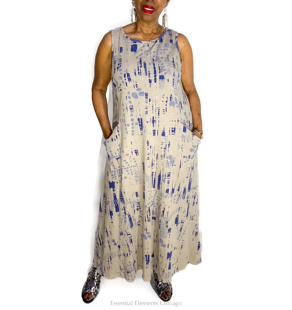 Cotton Lani Scoopneck Dress, Sahara - Essential Elements Chicago