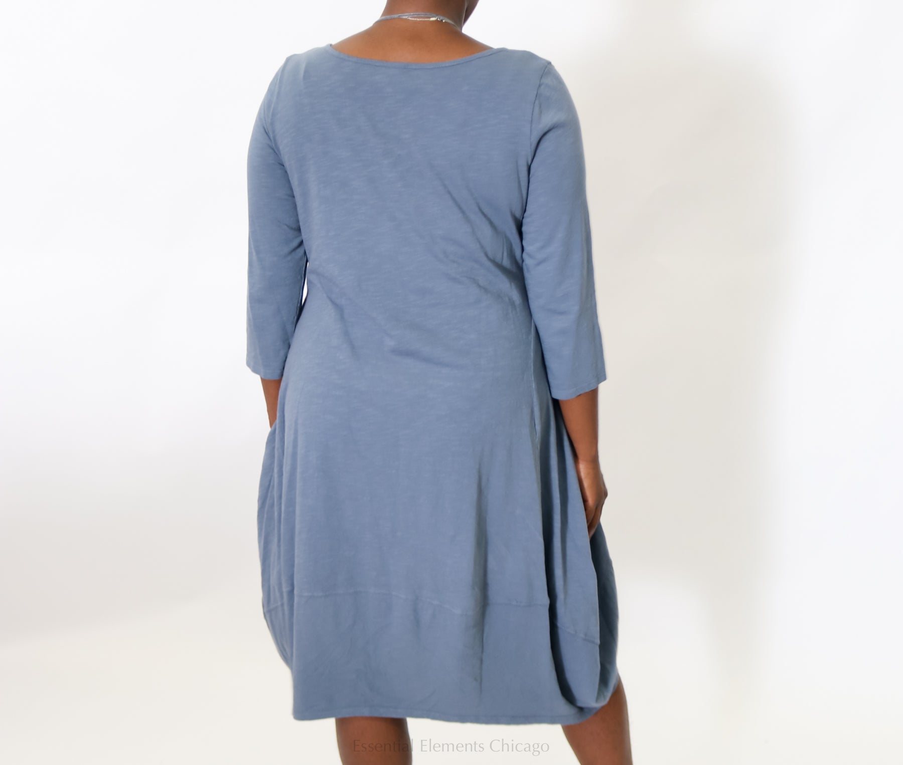 Cotton Lani Tulip Dress, Bluestone - Essential Elements Chicago