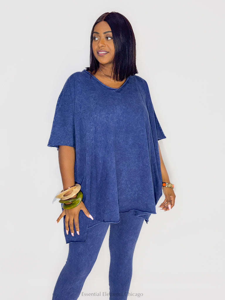 Cotton Lani V-Neck Boxy Top - Essential Elements Chicago
