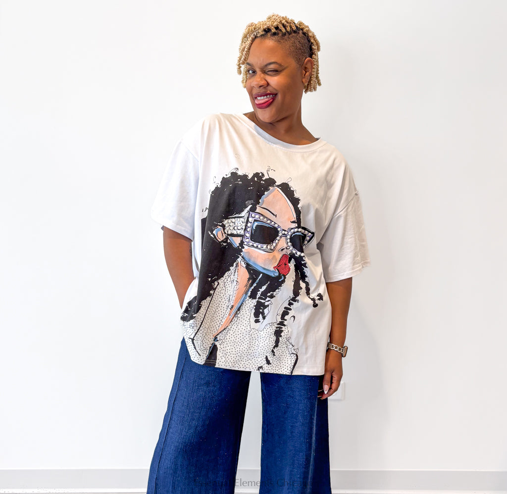 Diamond Gurl Tee, White - Essential Elements Chicago