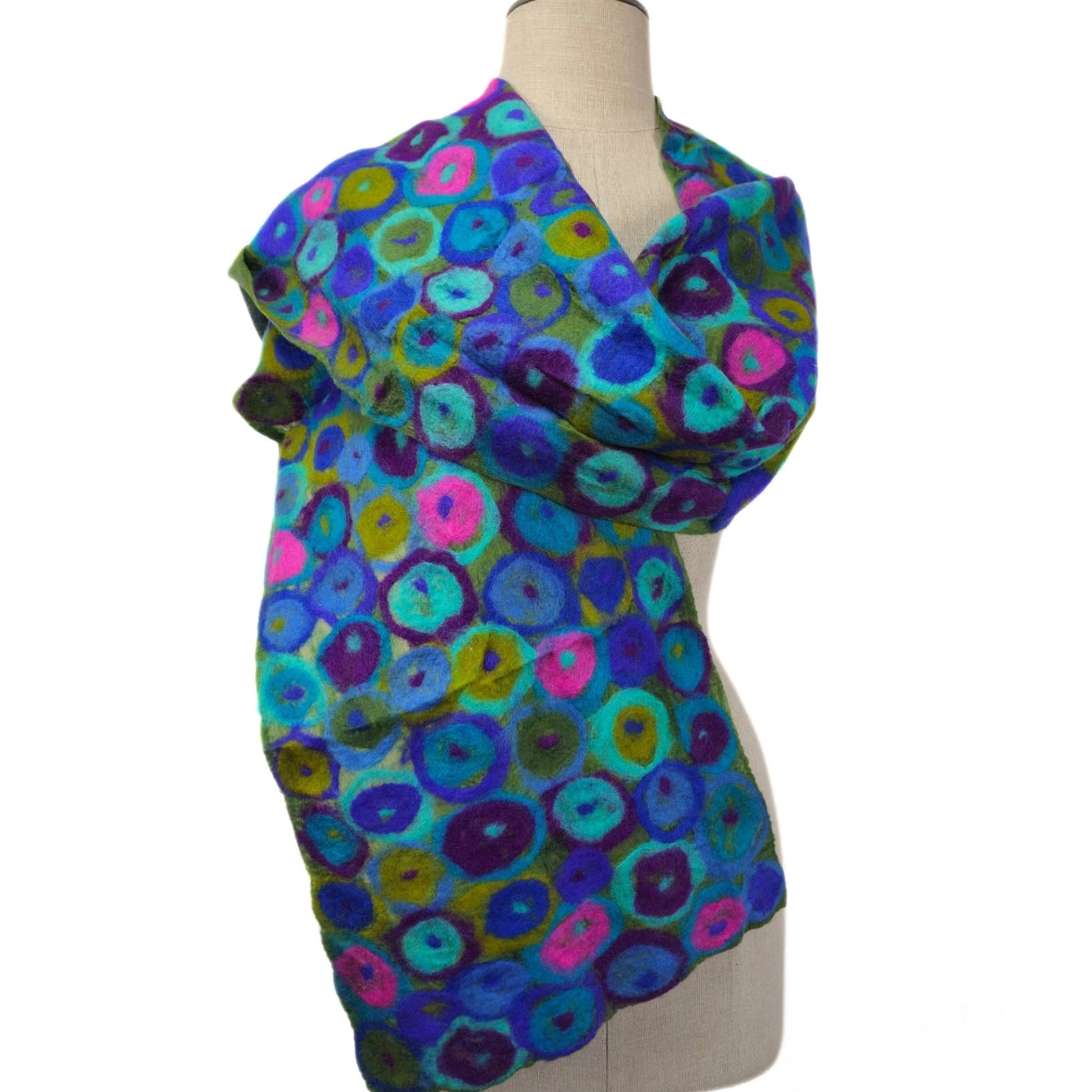 Feltiful Multi Polka Dot Scarf, Blue