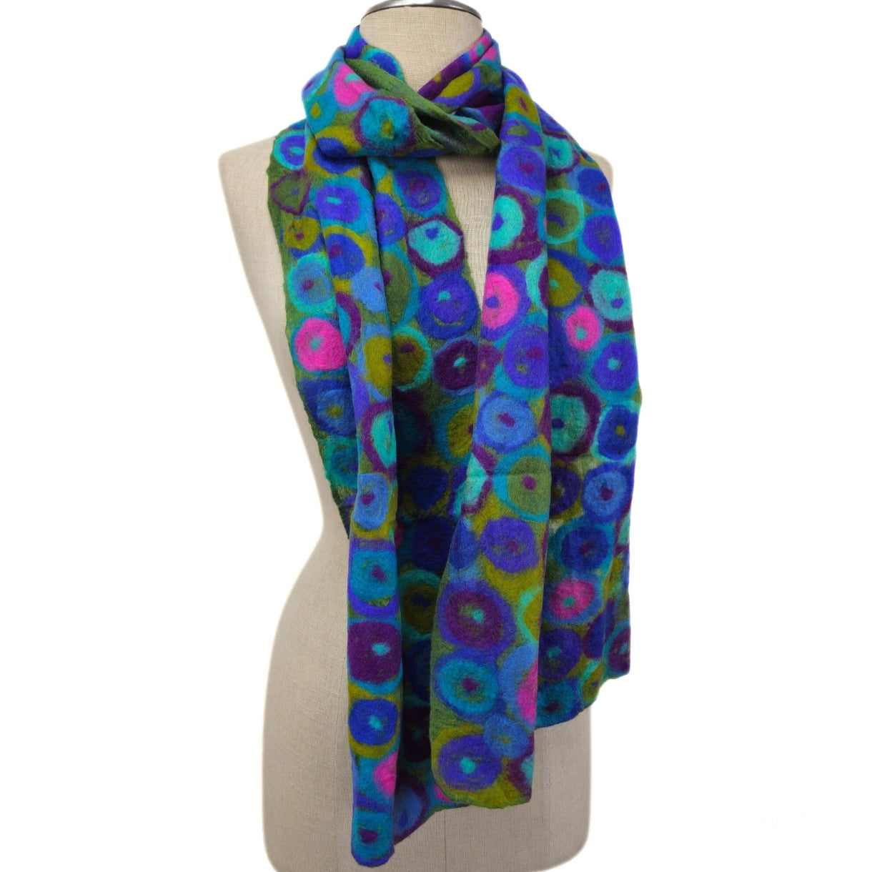 Feltiful Multi Polka Dot Scarf, Blue
