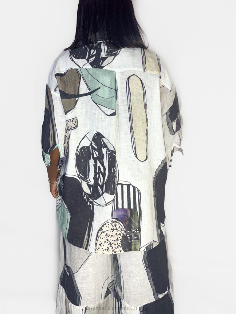 Grizas Tumble Stone Linen Blouse - Essential Elements Chicago