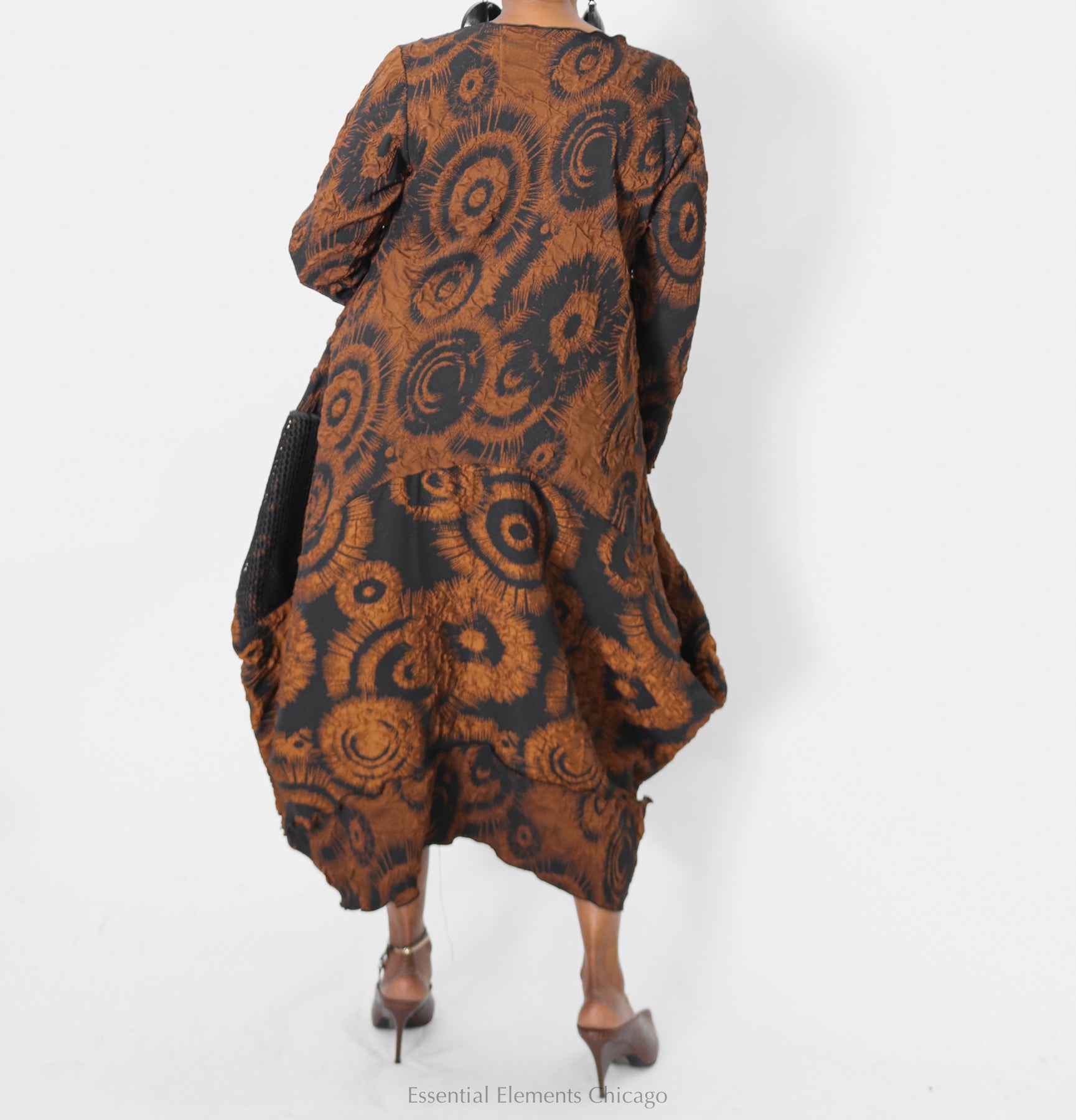 Heydari Bronze Mesh Pocket Dress