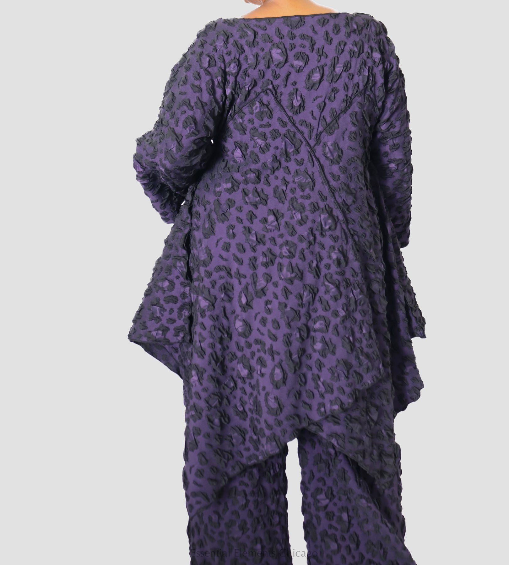 Heydari Flowy Textured Top - Purple - Essential Elements Chicago