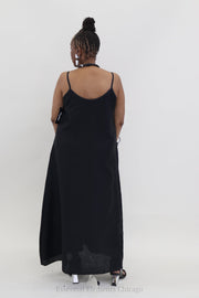 Heydari Linen Dress, Black - Essential Elements Chicago