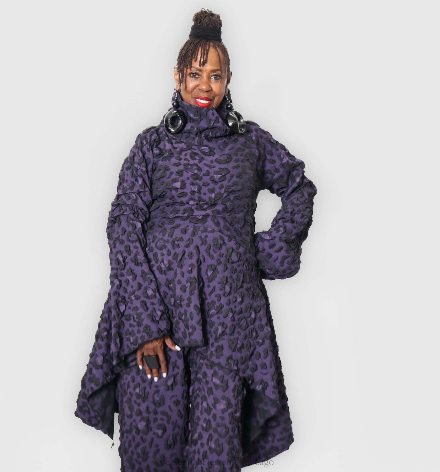 Heydari Ruched Tunic - Purple - Essential Elements Chicago