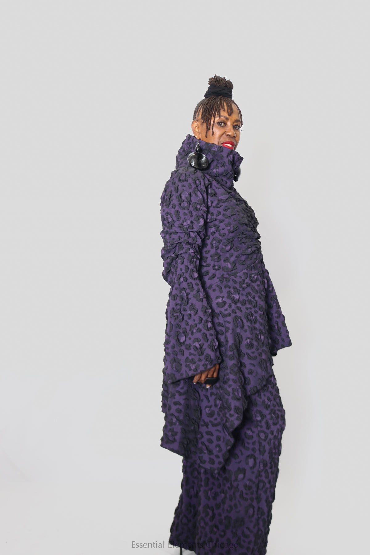 Heydari Ruched Tunic - Purple - Essential Elements Chicago