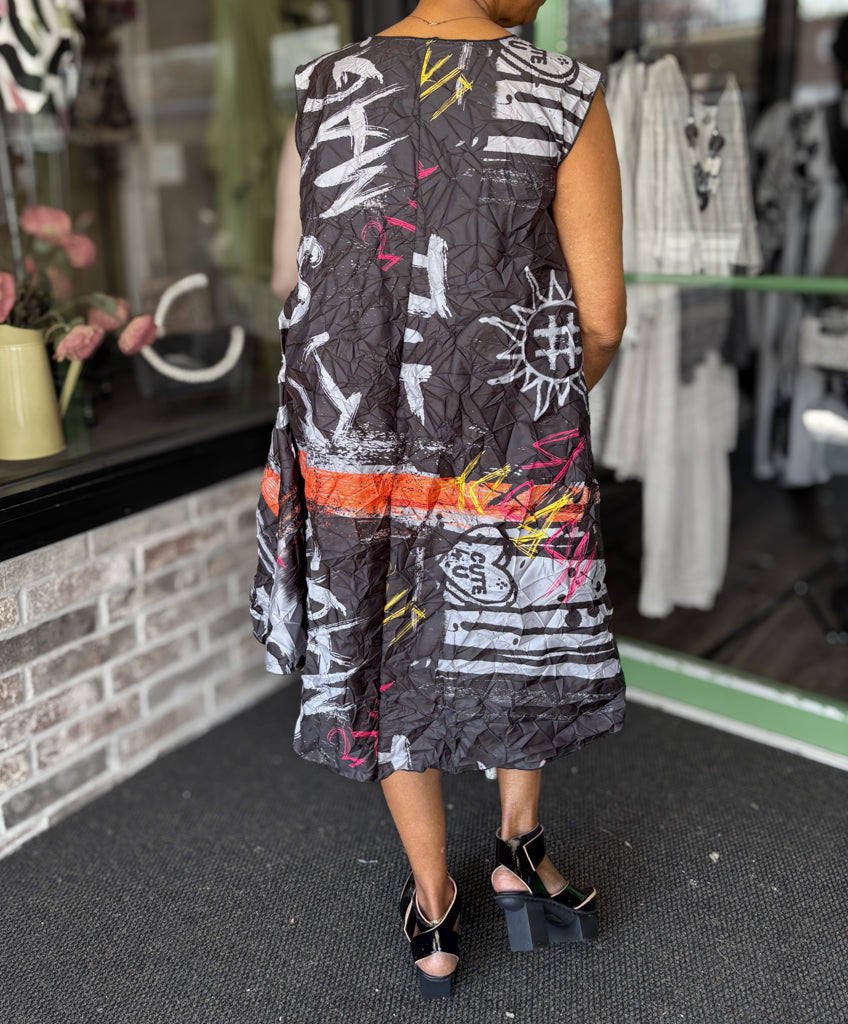Heydari Short Graffiti Swing Tunic