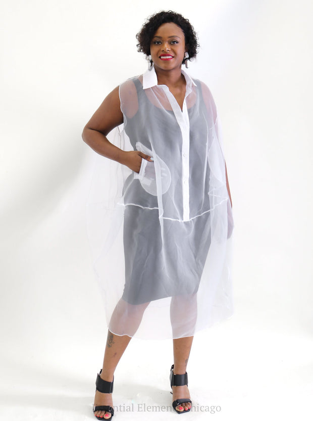 Heydari White Chiffon Dress - Essential Elements Chicago