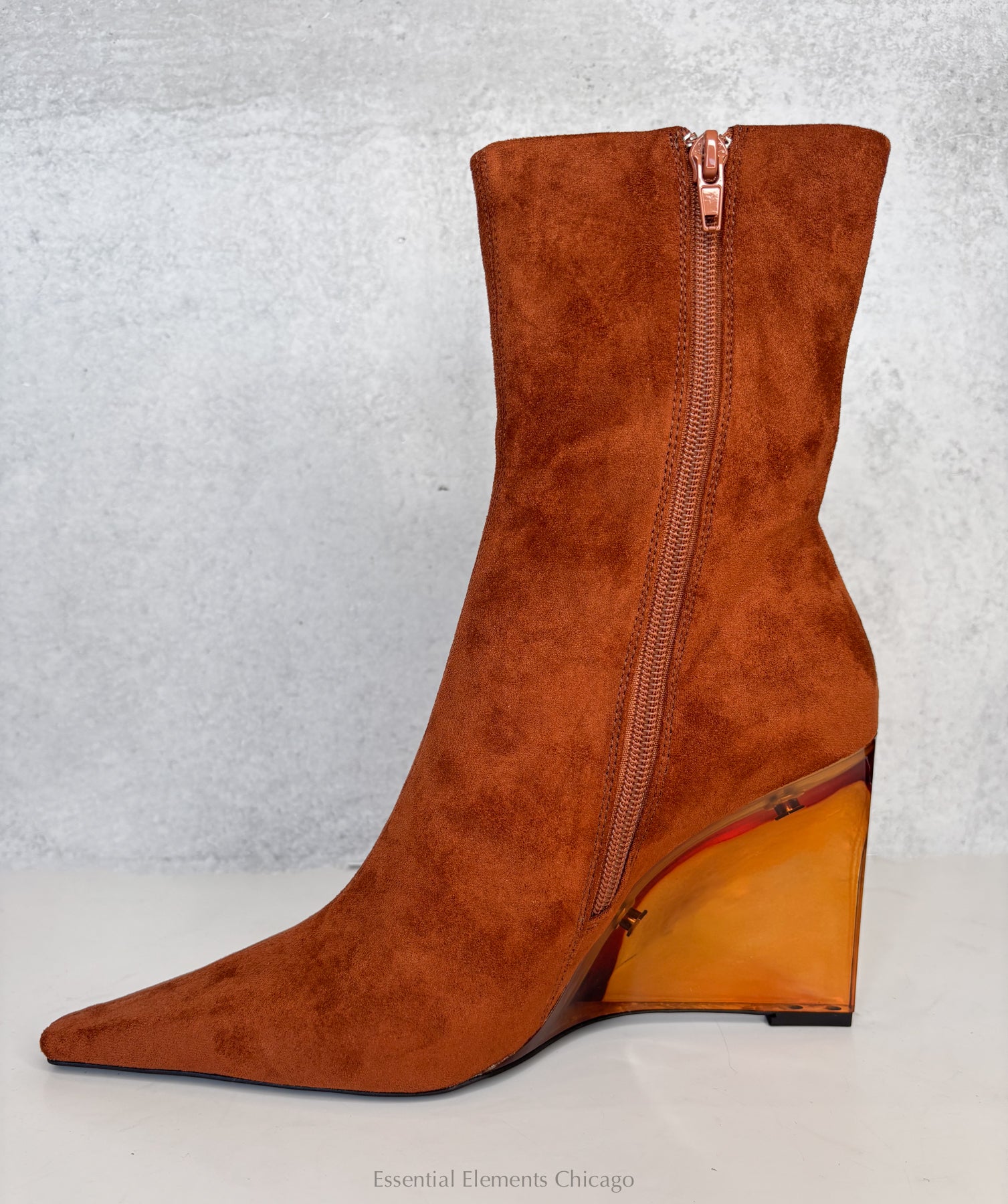 Jeffrey Campbell Beth Ann Wedge Boot, Rust - Essential Elements Chicago