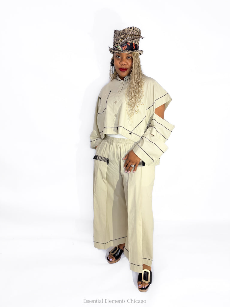 Kedem Sasson Lihi Pants, Stone - Essential Elements Chicago